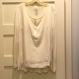 Miraclesuit mixed media tunic w/ shapewear liner for a smooth, flattering fit.